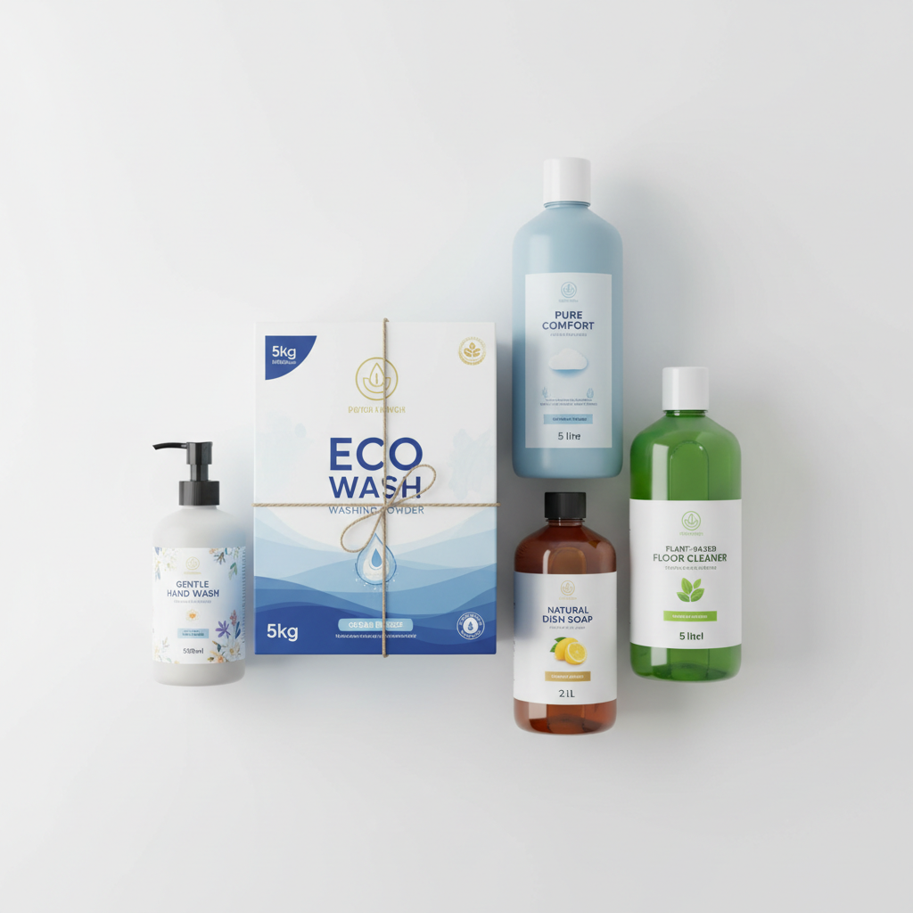 OCK Home Essentials Cleaning Bundle - Washing Powder, Comfort, Floor Liquid, Dish Wash, Hand Wash